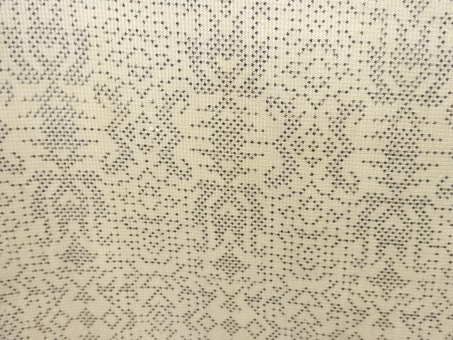 JAPANESE KIMONO / ANTIQUE KIMONO / SILK / OSHIMA TSUMUGI (5 maruki) / WOVEN SARASA PATTERN